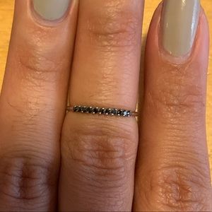 Black diamond Half Eternity Ring